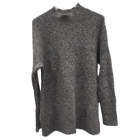Old Navy Dark Grey/Gray Mock Neck Knit Sweater Long Sleeve Pullover Size Large - Picture 1 of 8